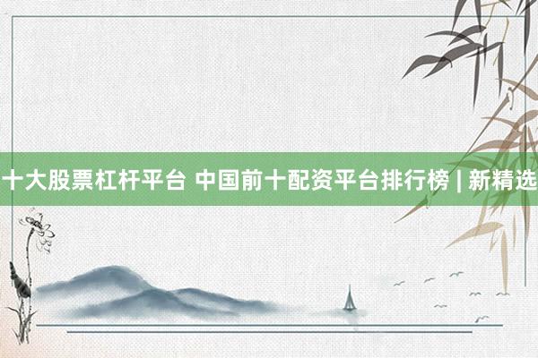 十大股票杠杆平台 中国前十配资平台排行榜 | 新精选