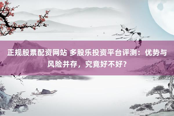 正规股票配资网站 多股乐投资平台评测：优势与风险并存，究竟好不好？