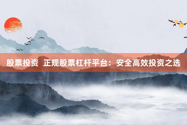 股票投资  正规股票杠杆平台：安全高效投资之选