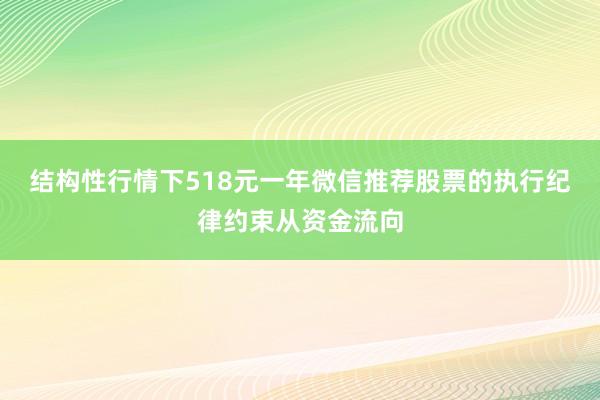 结构性行情下518元一年微信推荐股票的执行纪律约束从资金流向