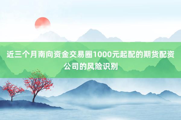 近三个月南向资金交易圈1000元起配的期货配资公司的风险识别