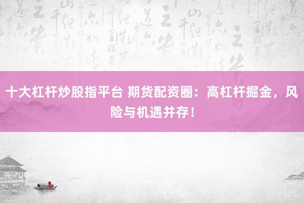 十大杠杆炒股指平台 期货配资圈：高杠杆掘金，风险与机遇并存！