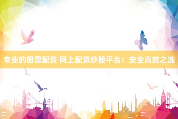 专业的股票配资 网上配资炒股平台：安全高效之选