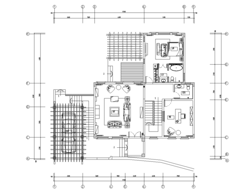 [广东]托斯卡纳风格别墅室内施工图设计(包含cad jpg)